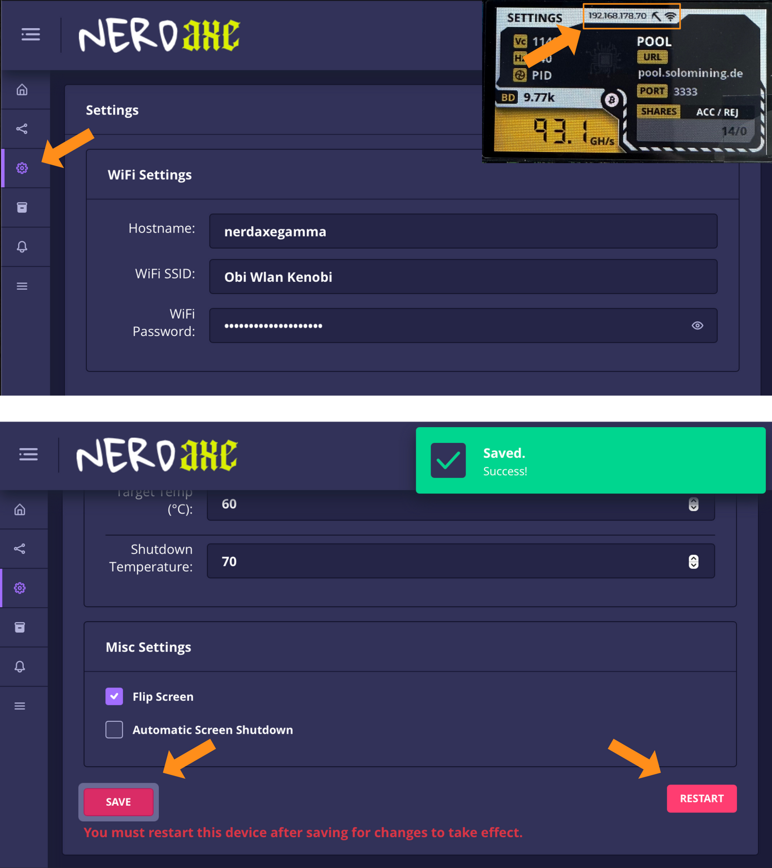 Nerdaxe Gamma setup guide.