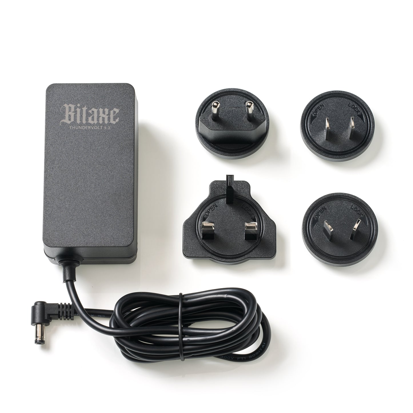 View of the power supply with all different plug types.