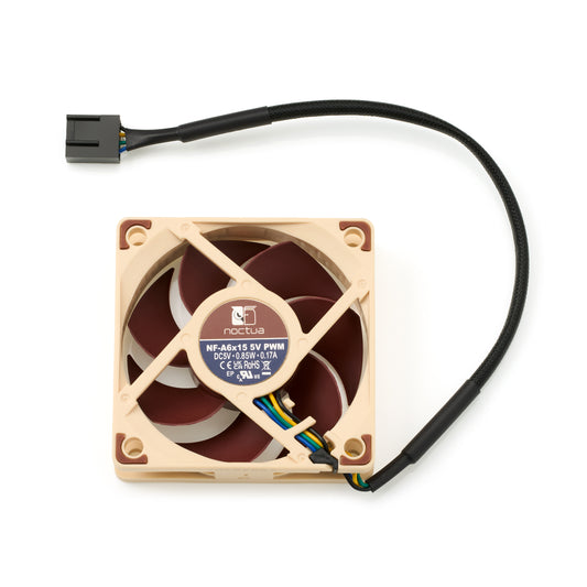 Front view of the Noctua NF-A6x15 cooling fan.