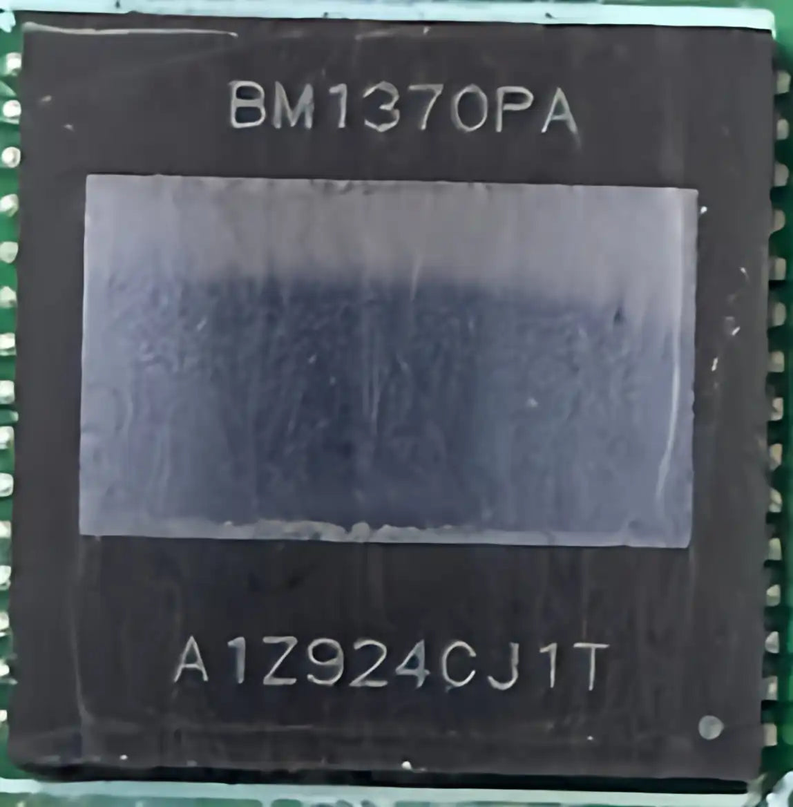 Picture of the BM1370PA mining chip.
