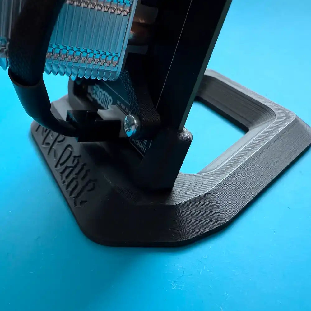 Nerdaxe Gamma Bitcoin Miner sliding into Nerdaxe stand