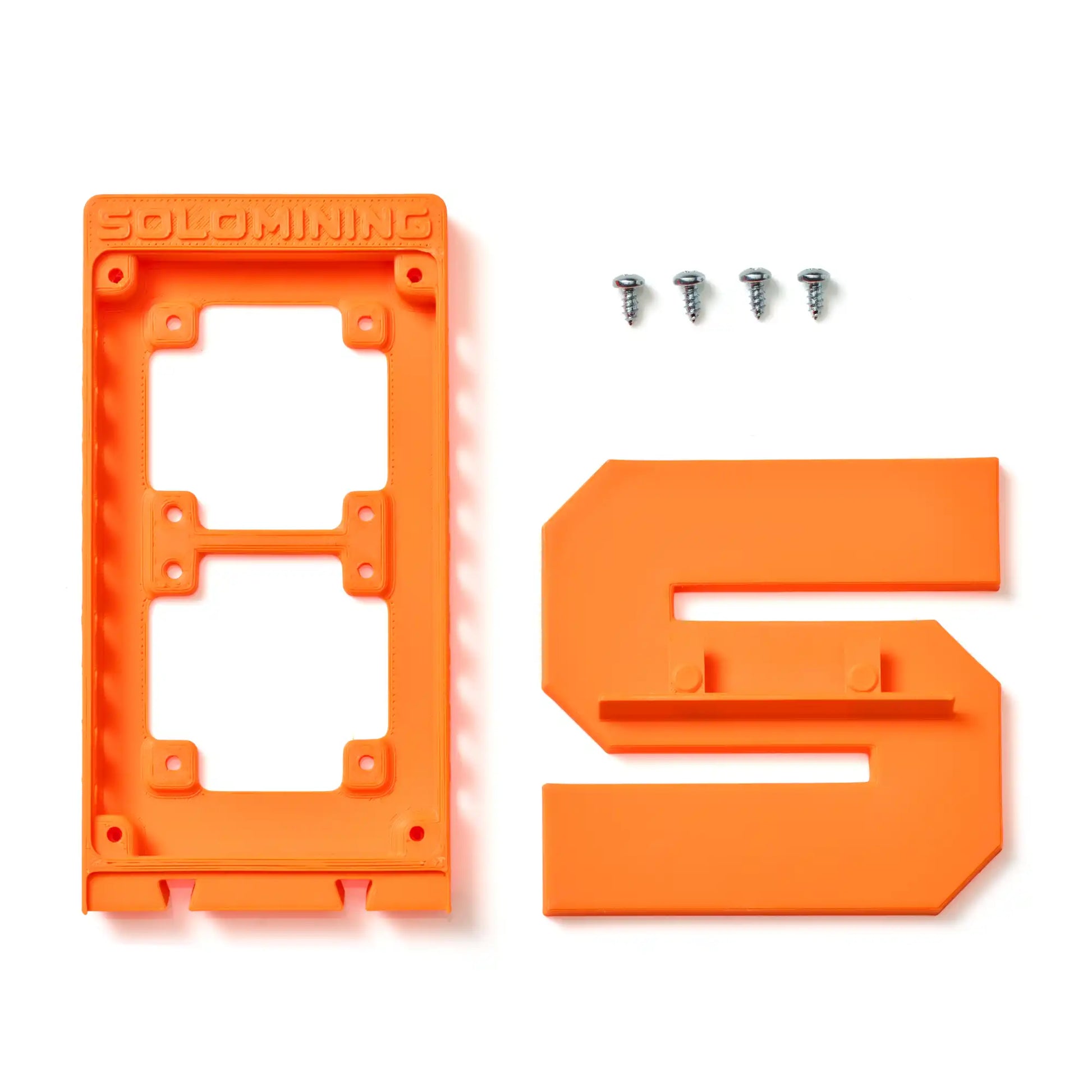 Picture of the unmounted orange Bitaxe stand.