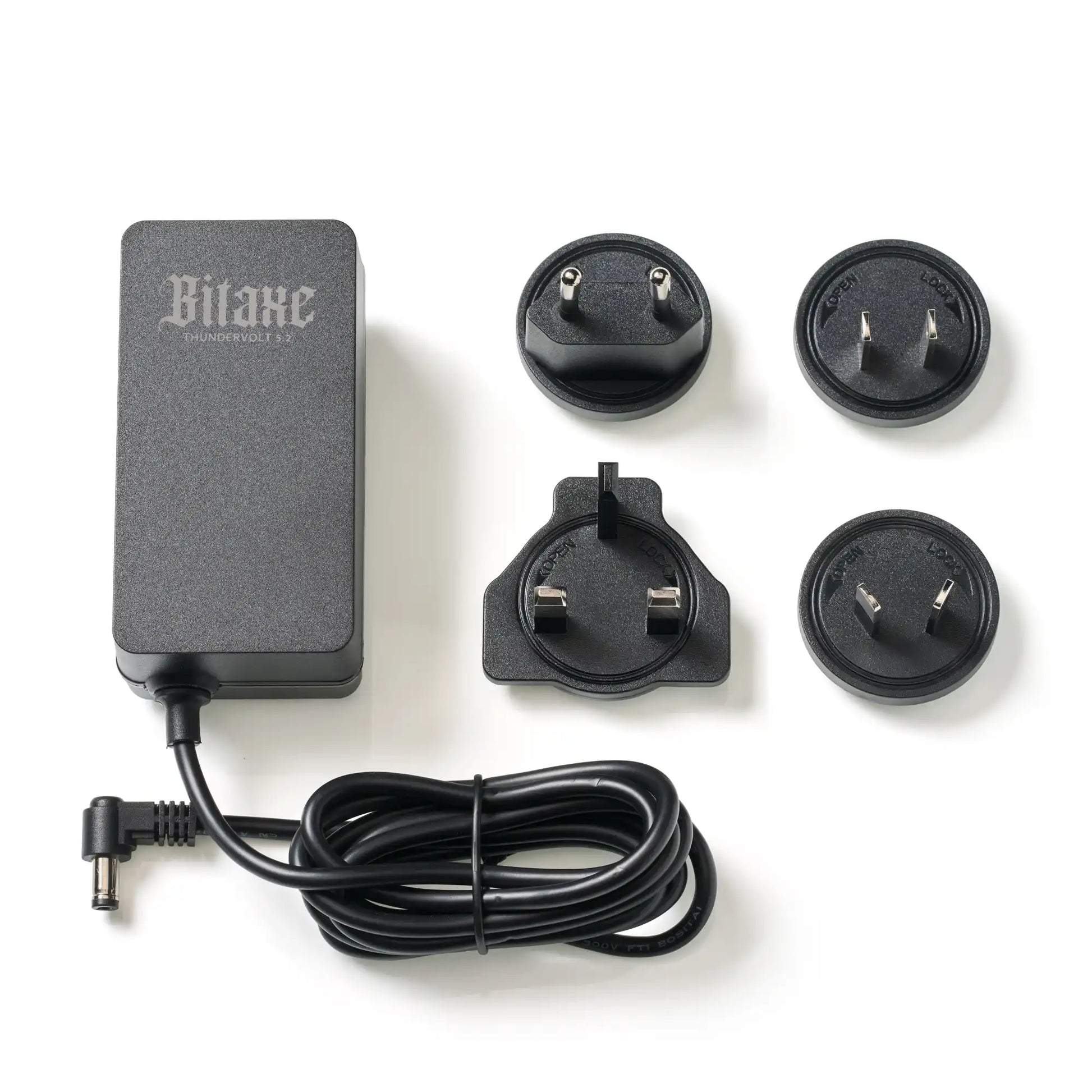 View of the power supply with all different plug types.