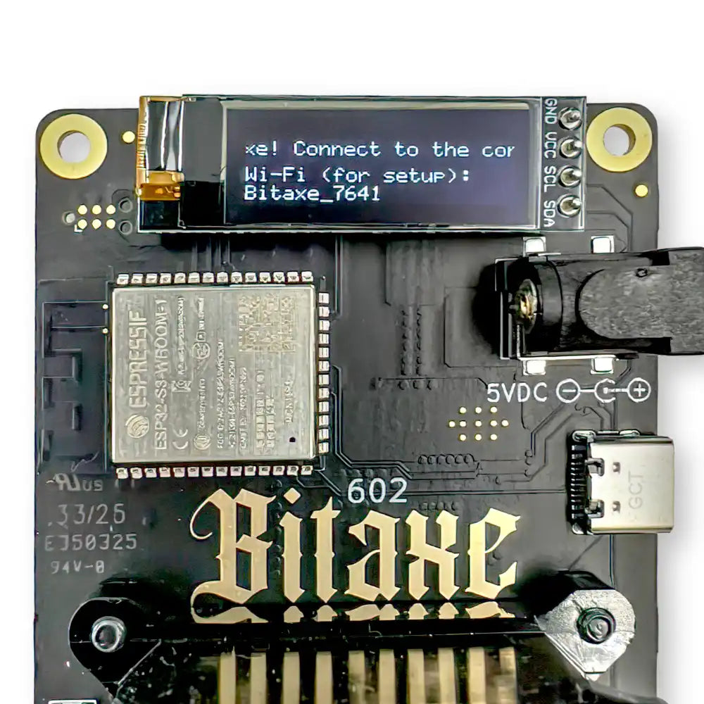Bitaxe showing Wi-Fi Id for connection