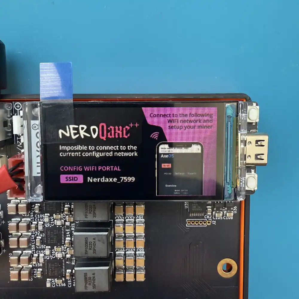 Miner display showing the SSID for WI-Fi connection